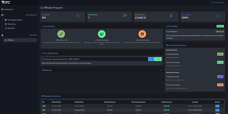 JTC GUITAR ARTIST PORTAL
